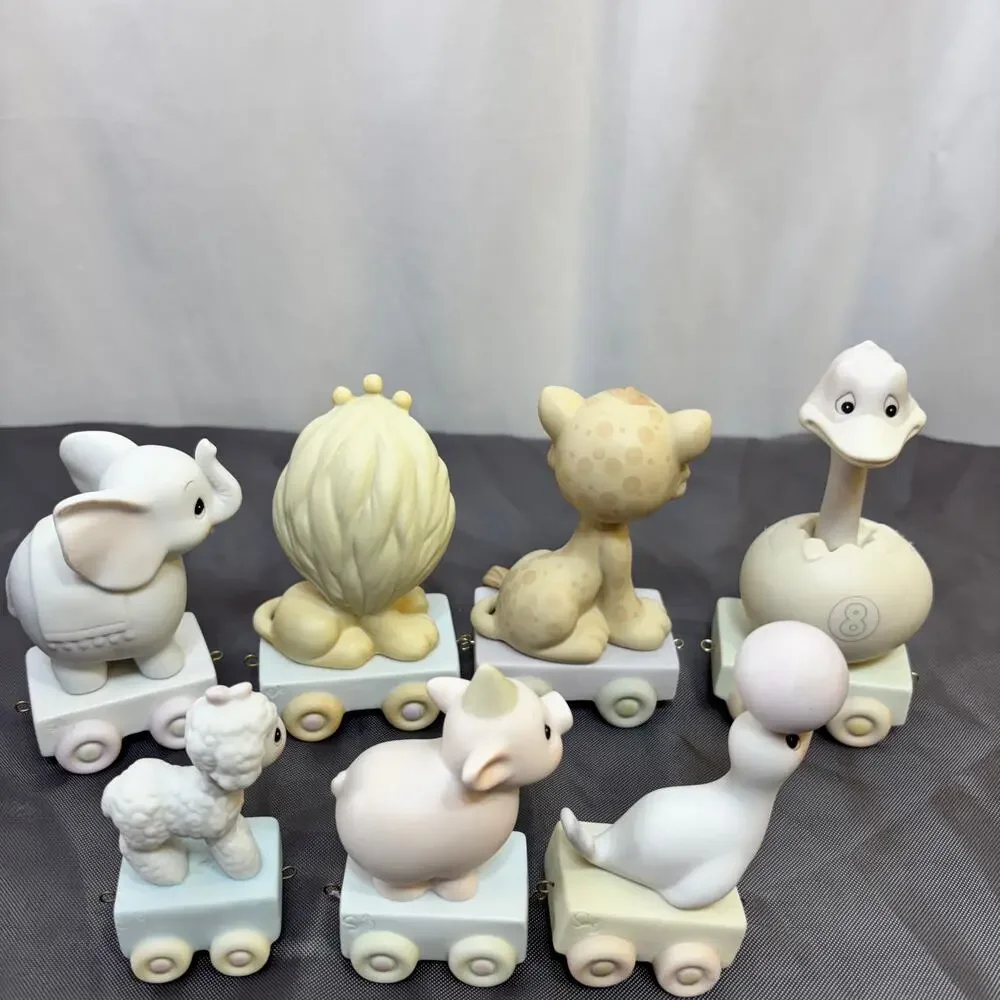 Vintage Precious Moments Birthday Train Figurines Lot of 7; 1-5 and 7-8 No Boxes